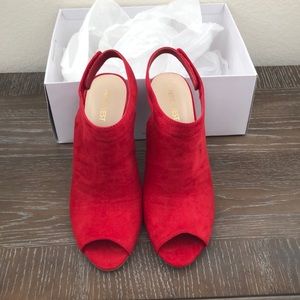 Nine West Red Suede Heels
